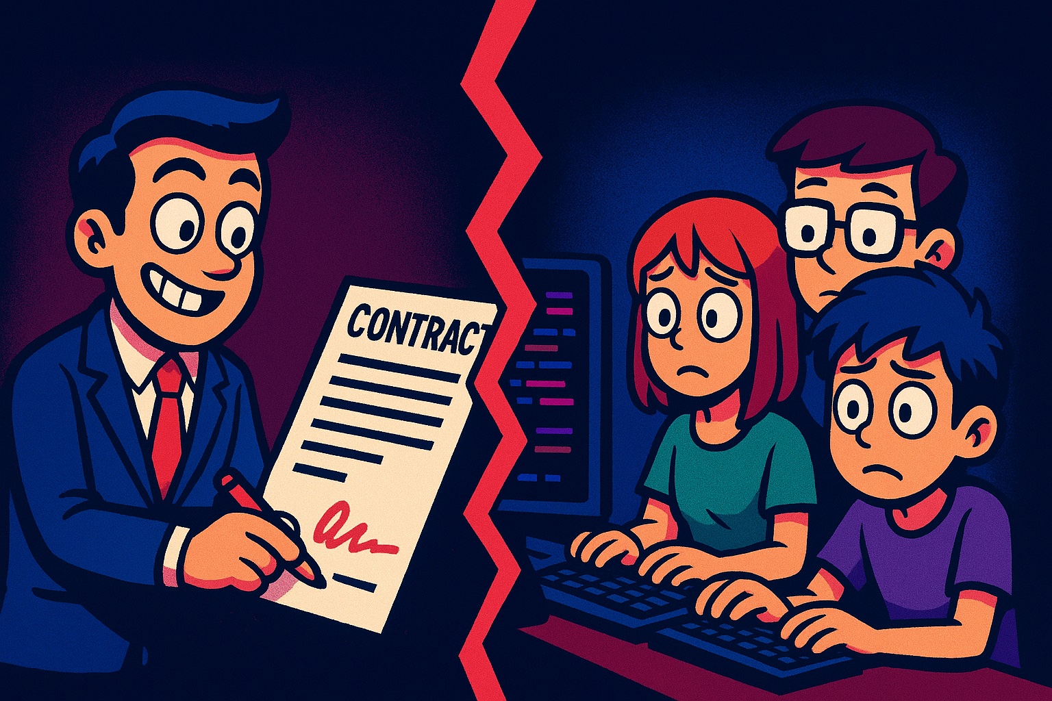 A contract with technical security requirements highlighted